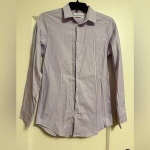 Calvin Klein Youth Size 18 Lavender Dress Button Down Slim Shirt